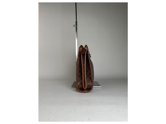 Céline Vintage Celine beschichtete Canvas Pouch Braun Rost Gold Kamel - Ansicht 4
