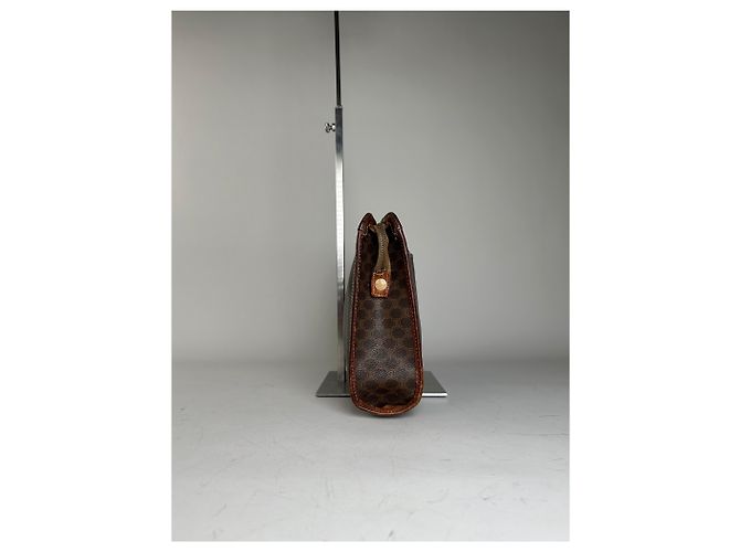 Céline Vintage Celine beschichtete Canvas Pouch Braun Rost Gold Kamel - Ansicht 6
