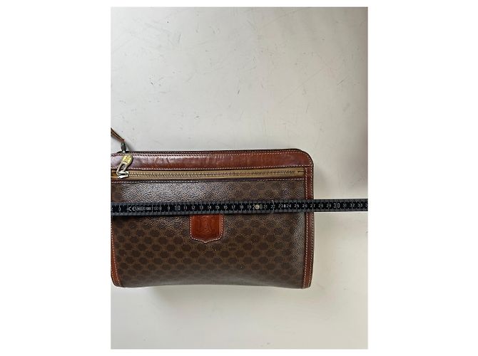 Céline Vintage Celine beschichtete Canvas Pouch Braun Rost Gold Kamel - Ansicht 8