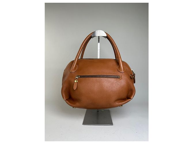 Vintage Givenchy Schultertasche aus genarbtem Leder Braun Gold - Ansicht 11
