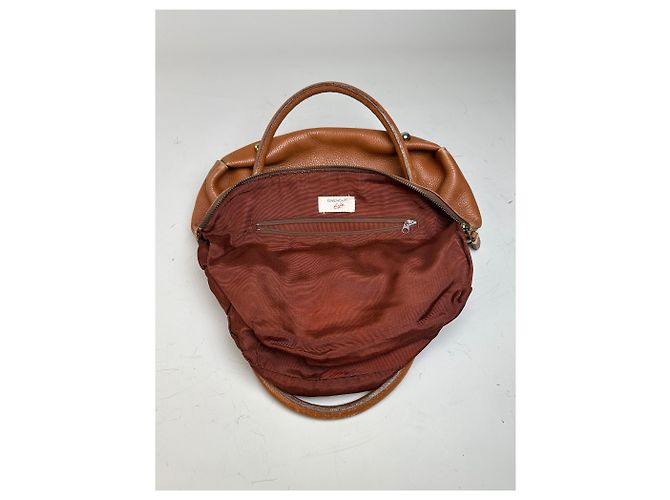 Vintage Givenchy Schultertasche aus genarbtem Leder Braun Gold - Ansicht 3