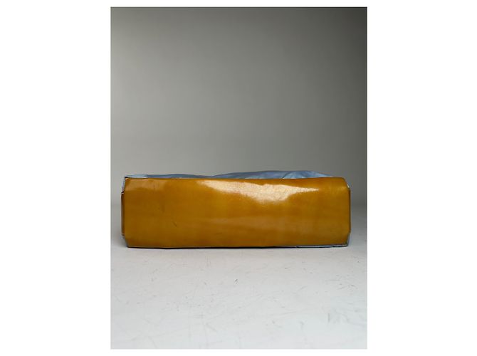 Vintage Prada Nylon Schultertasche Hellblau Gelb Silber - Ansicht 9