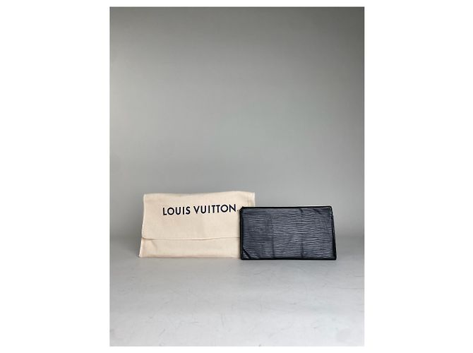 Vintage Louis Vuitton Epi Leder Clutch Schwarz Silber - Ansicht 2