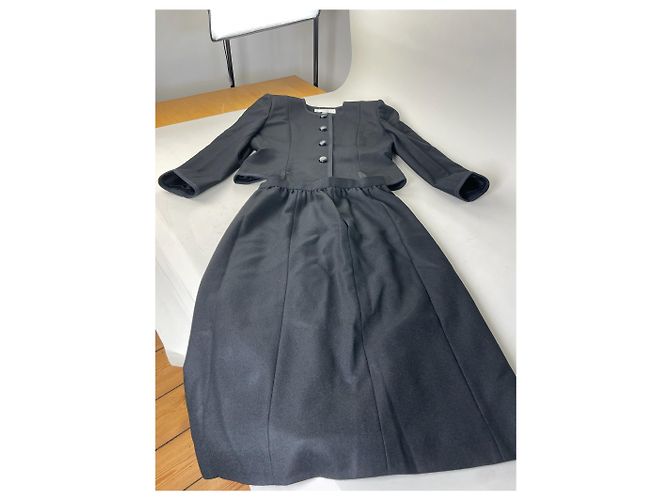 Vintage Givenchy Wollblazer-Set Schwarz M - Ansicht 4