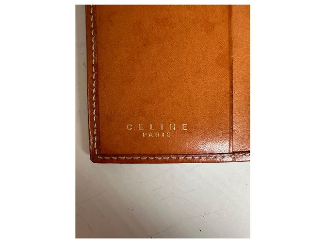 Céline Portafoglio Vintage Celine in Tela Monogramma Marrone Oro - vista 4