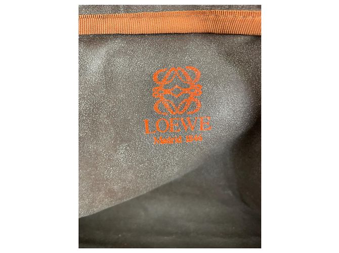 Beauty case in pelle vintage Loewe Giallo Oro - vista 4