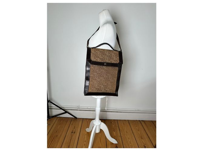 Tote Balenciaga Vintage BB Monogram Canvas Tan Brown Cammello - vista 4