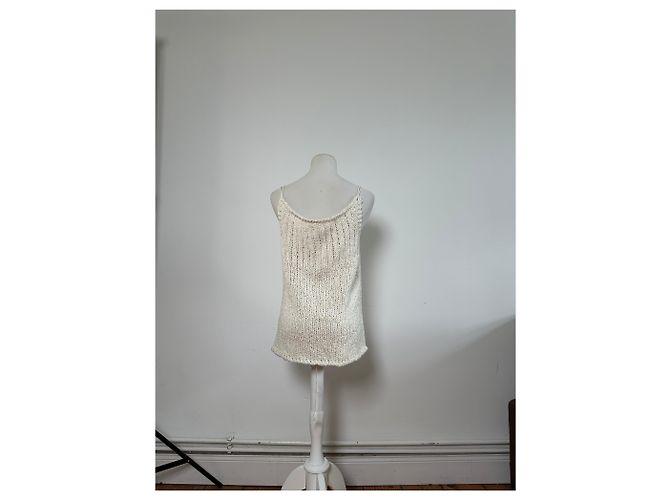 Top in cotone vintage Escada Crema M Beige - vista 10