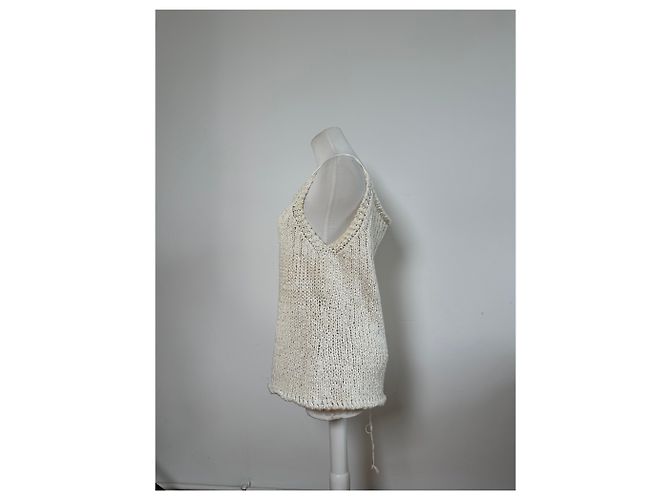 Top in cotone vintage Escada Crema M Beige - vista 2