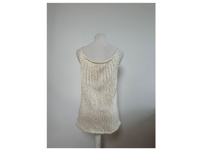 Top in cotone vintage Escada Crema M Beige - vista 3