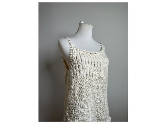 Top in cotone vintage Escada Crema M Beige - vista 4