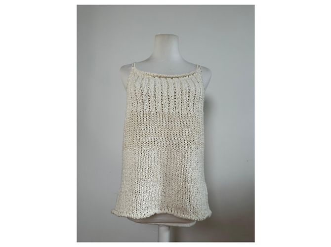 Top in cotone vintage Escada Crema M Beige - vista 9
