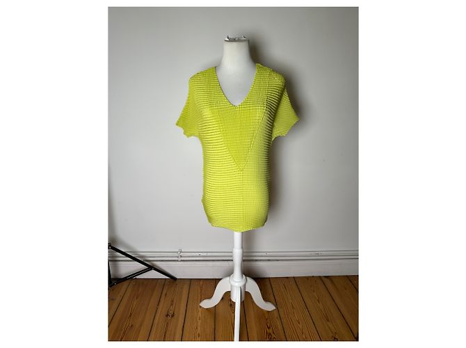 Top Vintage Issey Miyake Pleats Please Giallo Neon M - vista 13