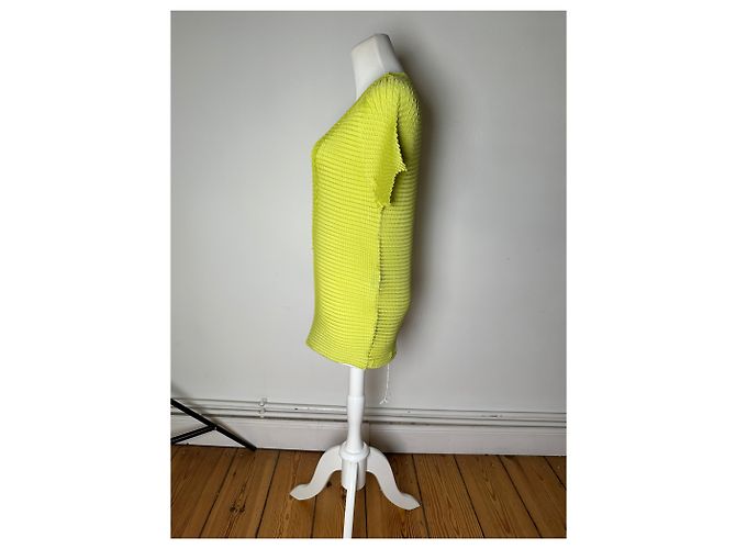 Top Vintage Issey Miyake Pleats Please Giallo Neon M - vista 2