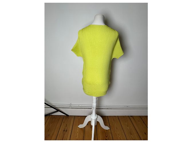 Top Vintage Issey Miyake Pleats Please Giallo Neon M - vista 3