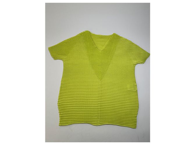 Top Vintage Issey Miyake Pleats Please Giallo Neon M - vista 4