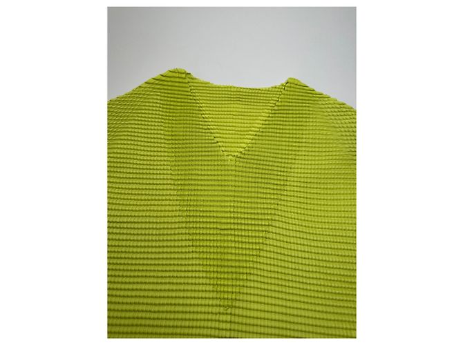 Top Vintage Issey Miyake Pleats Please Giallo Neon M - vista 5