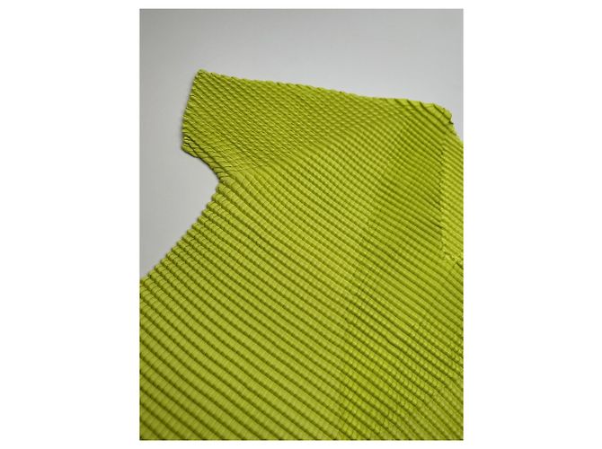 Top Vintage Issey Miyake Pleats Please Giallo Neon M - vista 6