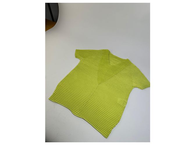 Top Vintage Issey Miyake Pleats Please Giallo Neon M - vista 7