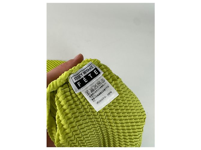 Top Vintage Issey Miyake Pleats Please Giallo Neon M - vista 8