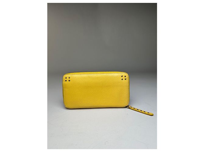 Céline Pochette in Pelle Gommata Vintage Celine Triomphe Taupe Beige - vista 2