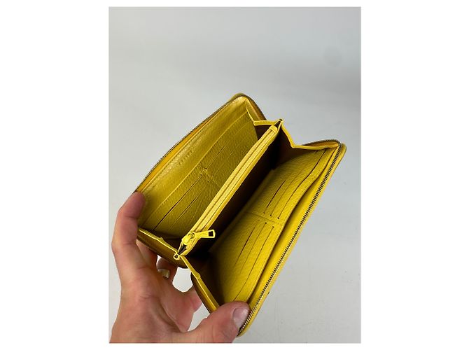 Céline Pochette in Pelle Gommata Vintage Celine Triomphe Taupe Beige - vista 4