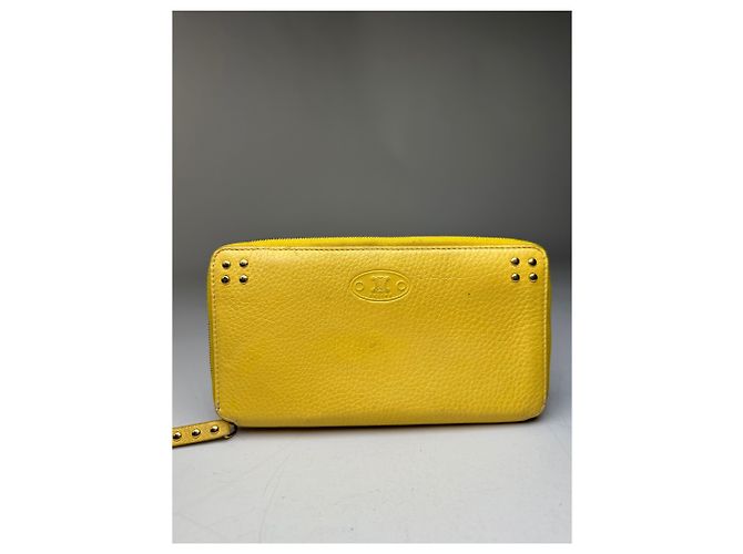 Céline Pochette in Pelle Gommata Vintage Celine Triomphe Taupe Beige - vista 5