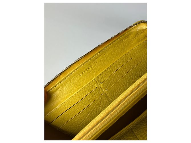 Céline Pochette in Pelle Gommata Vintage Celine Triomphe Taupe Beige - vista 6