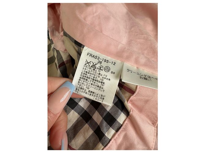 Vintage Burberry Baumwollmantel Hellrosa M Pink - Ansicht 7