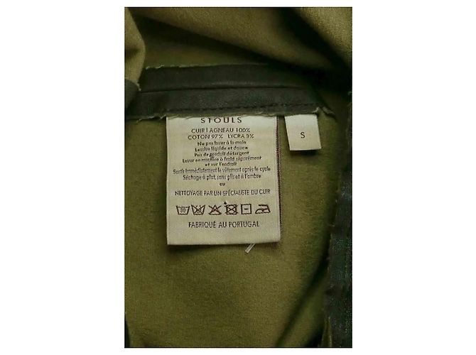 Stouls Leggings de cuero caqui - vista 6
