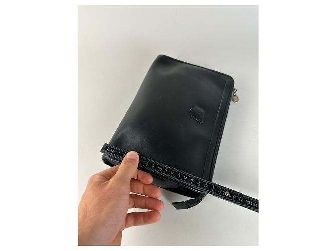 Edge Céline Clutch in pelle vintage Celine nera e argento Nero - vista 10