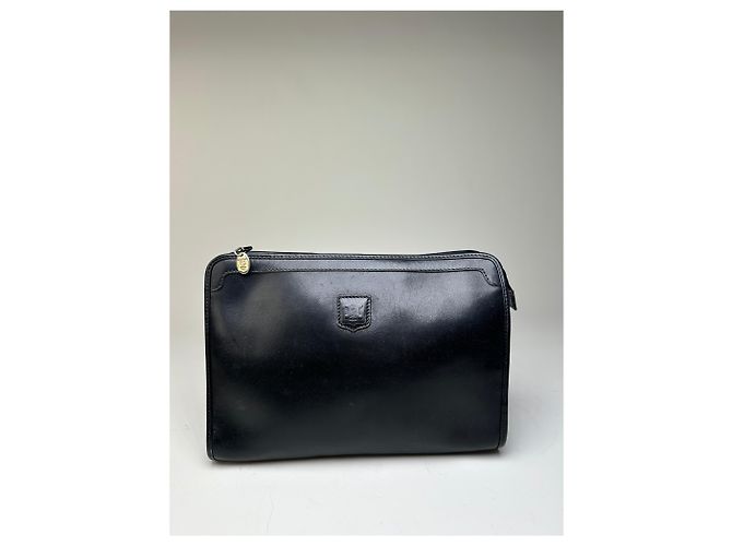Edge Céline Clutch in pelle vintage Celine nera e argento Nero - vista 12