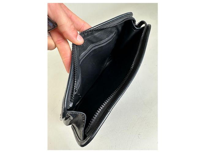 Edge Céline Clutch in pelle vintage Celine nera e argento Nero - vista 3