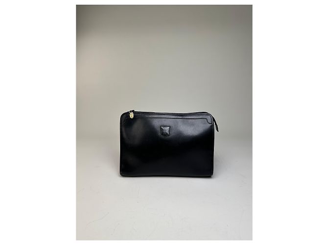 Edge Céline Clutch in pelle vintage Celine nera e argento Nero - vista 7