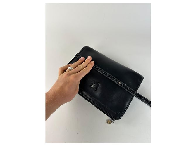 Edge Céline Clutch in pelle vintage Celine nera e argento Nero - vista 9