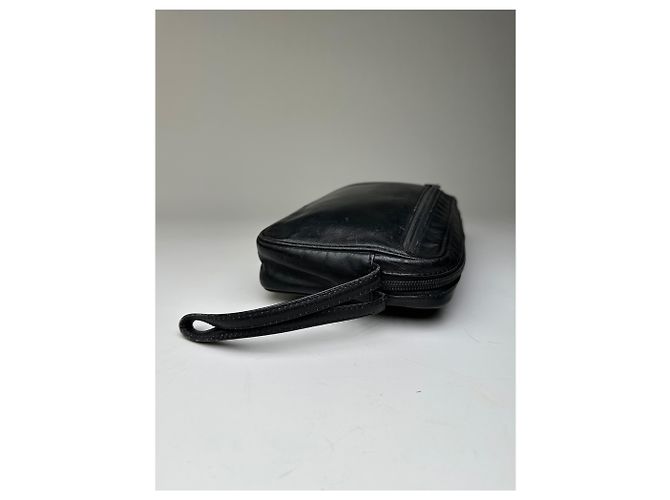 Clutch in pelle vintage Loewe nero e oro - vista 7