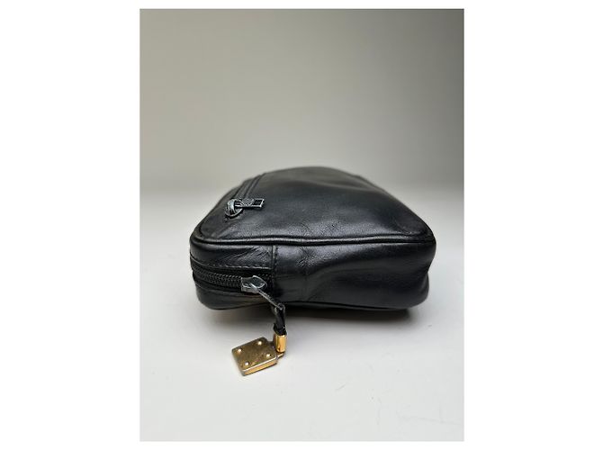 Clutch in pelle vintage Loewe nero e oro - vista 8
