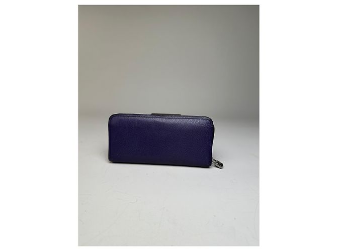 Carteira vintage Loewe em couro granulado roxo prata - vista 5