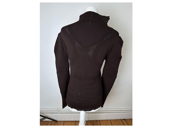 Vintage Issey Miyake Strickpullover Dunkelbraun M - Ansicht 13
