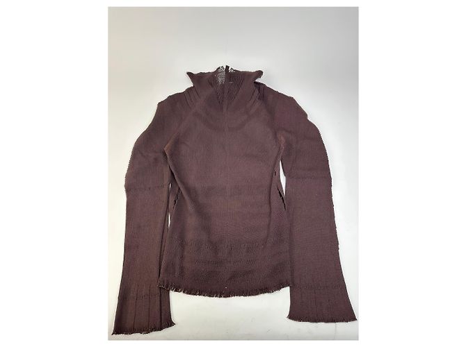 Vintage Issey Miyake Strickpullover Dunkelbraun M - Ansicht 4