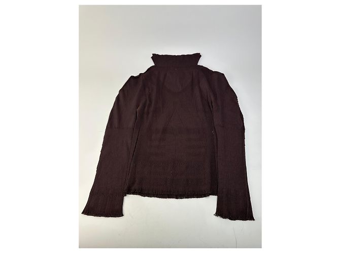 Vintage Issey Miyake Strickpullover Dunkelbraun M - Ansicht 8
