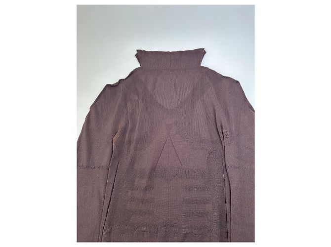 Vintage Issey Miyake Strickpullover Dunkelbraun M - Ansicht 9