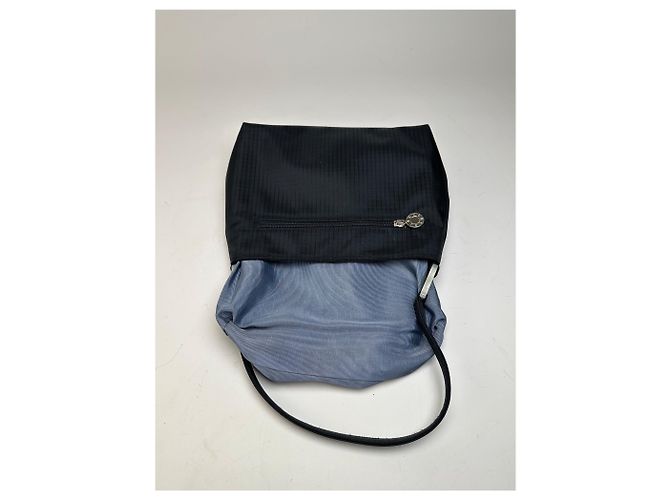 Vintage Givenchy Nylon Schultertasche Schwarz Silber - Ansicht 3