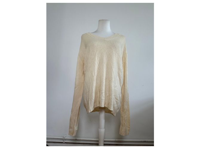 Pull en coton vintage Gucci Crème M Beige - vue 11