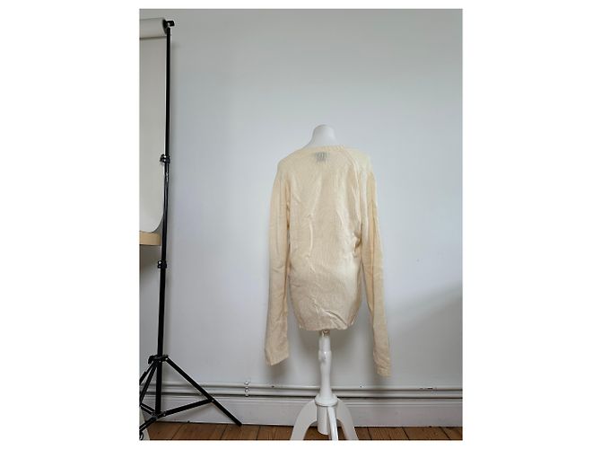 Pull en coton vintage Gucci Crème M Beige - vue 12