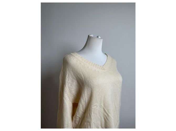 Pull en coton vintage Gucci Crème M Beige - vue 9