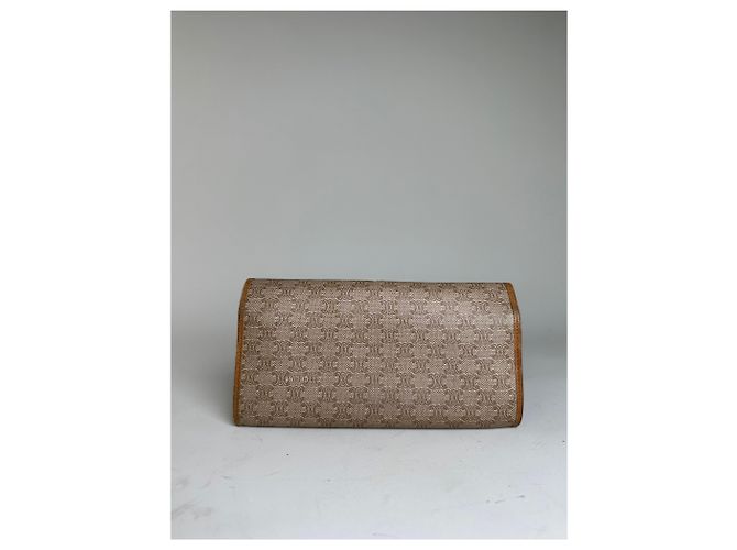 Céline Vintage Celine Macadam Canvas Wallet Beige Tan - view 2