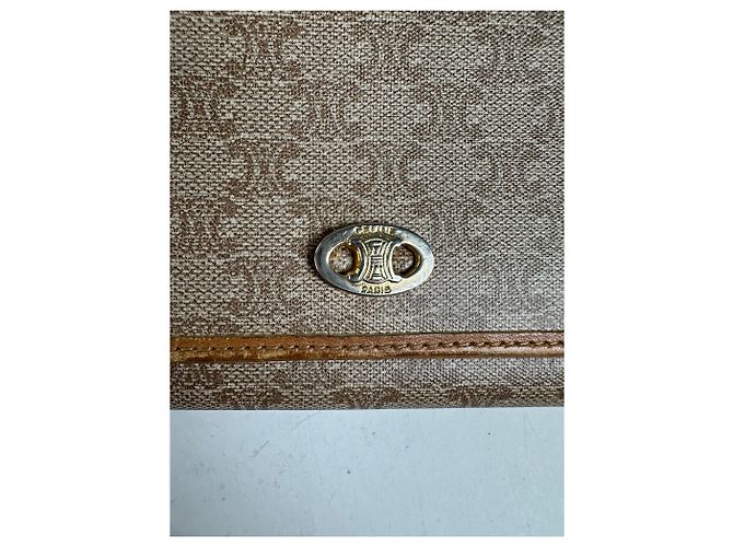 Céline Vintage Celine Macadam Canvas Wallet Beige Tan - view 4