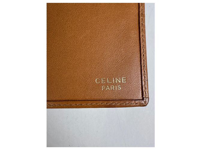 Céline Vintage Celine Macadam Canvas Wallet Beige Tan - view 7