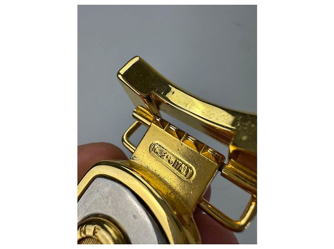 Céline Vintage Celine Medusa Head Ledergürtel Schwarz Tan Gold - Ansicht 5